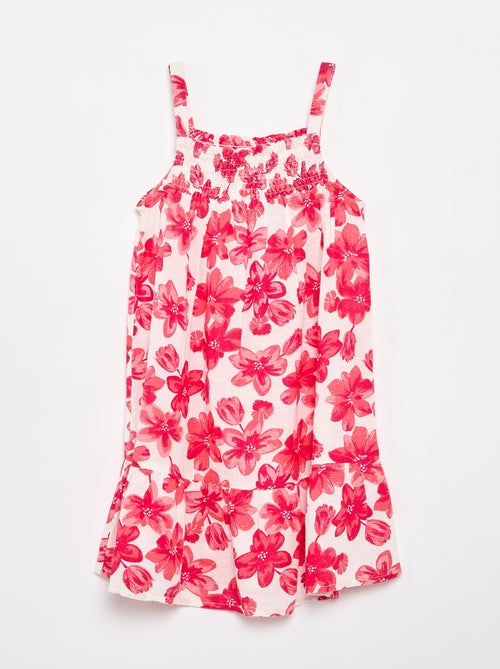 Vestido con estampado integral y tirantes finos - Kiabi