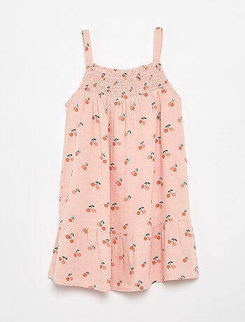 Vestido con estampado integral y tirantes finos