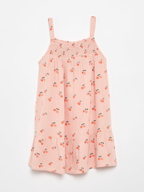 Vestido con estampado integral y tirantes finos - Kiabi