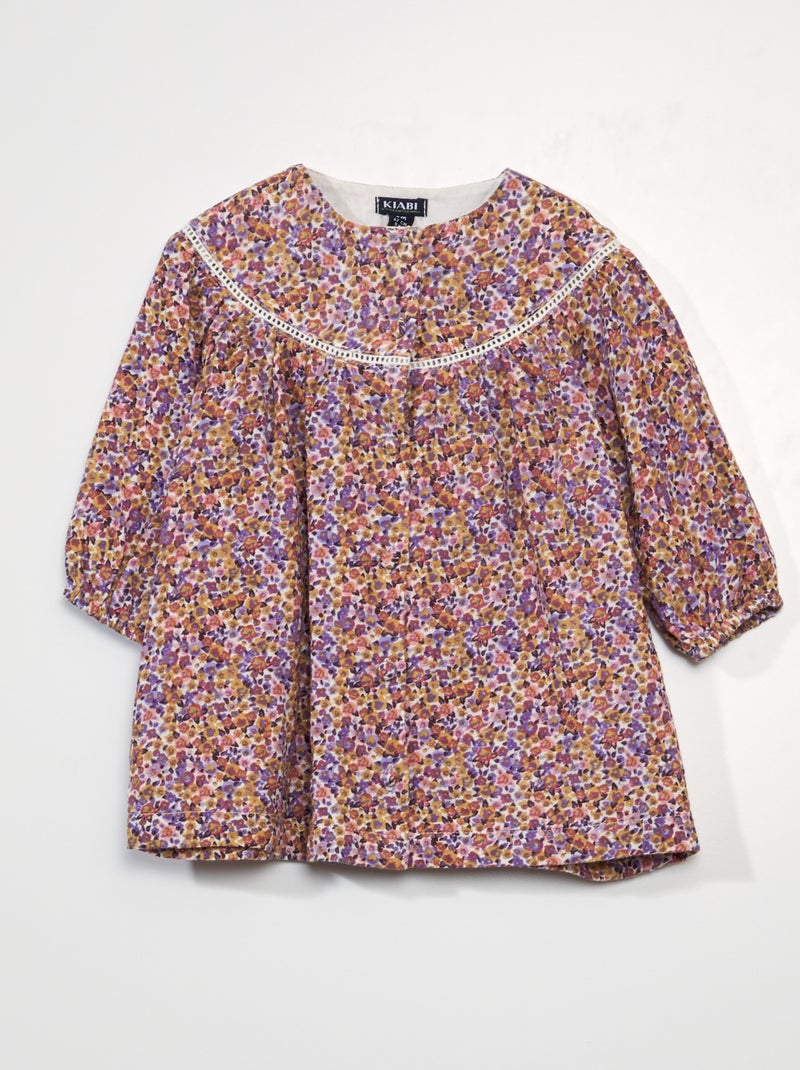 Vestido con estampado MARRON - Kiabi