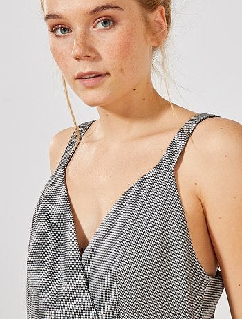 Vestido con estampado pata de gallo - Kiabi