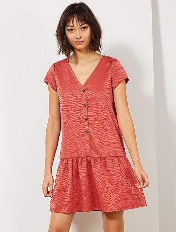 Vestido con faldón efecto cebra - Kiabi