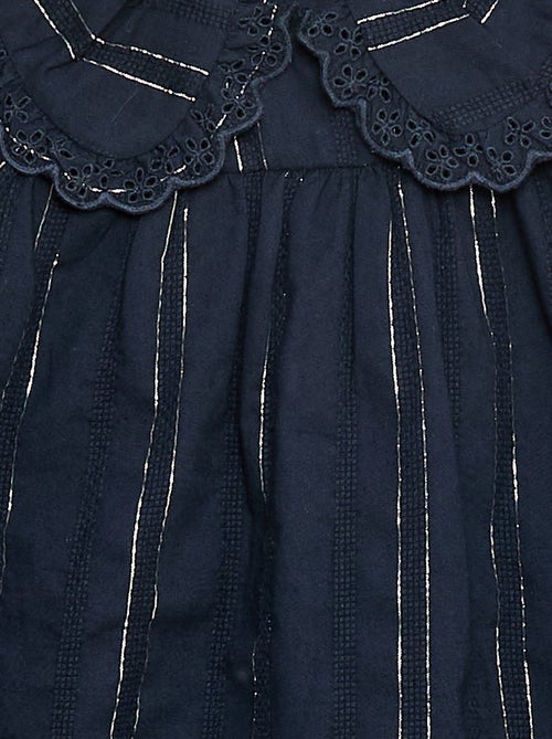 Vestido con hilos brillantes y cuello bordado - Kiabi