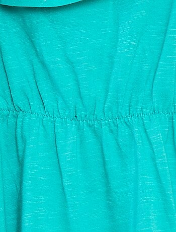 Vestido con hombro descubierto y bordado inglés