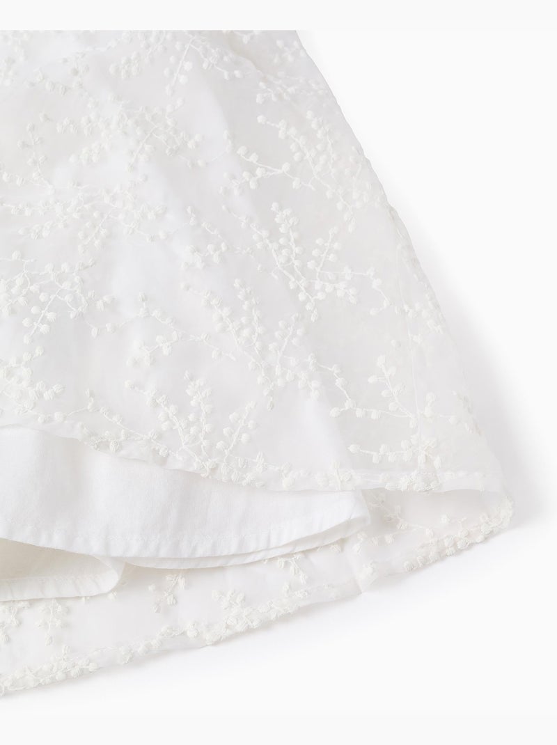 Vestido con lazo y mangas estilo capa Blanco - Kiabi