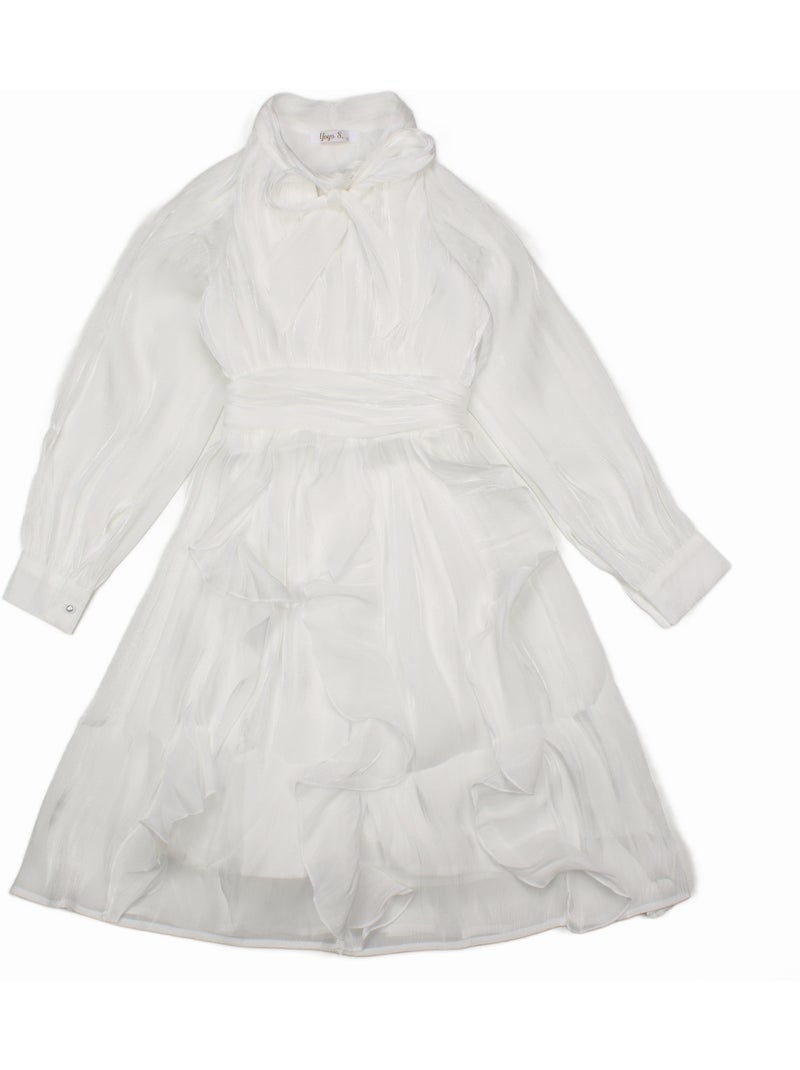 Vestido con lazos - Kids Star Blanco - Kiabi