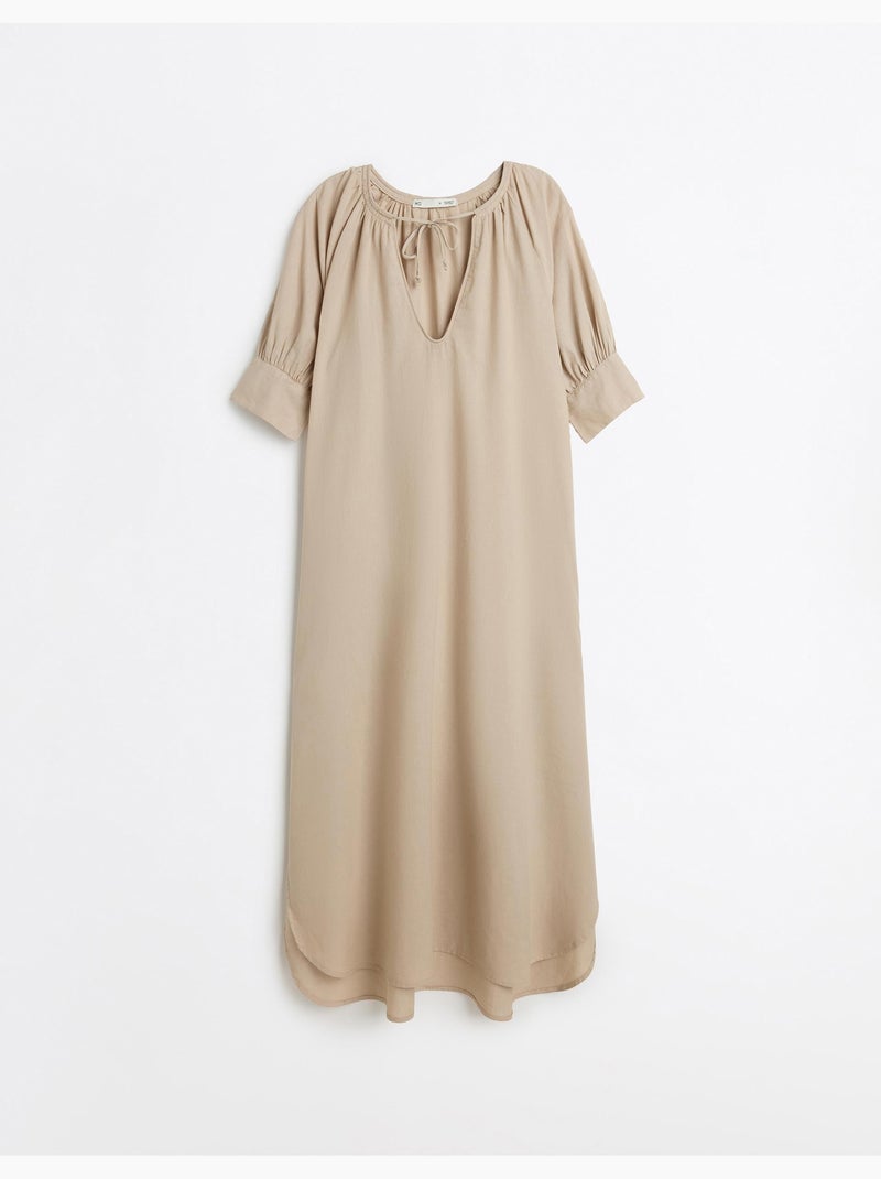 Vestido con lino, MO Fashion Beige - Kiabi