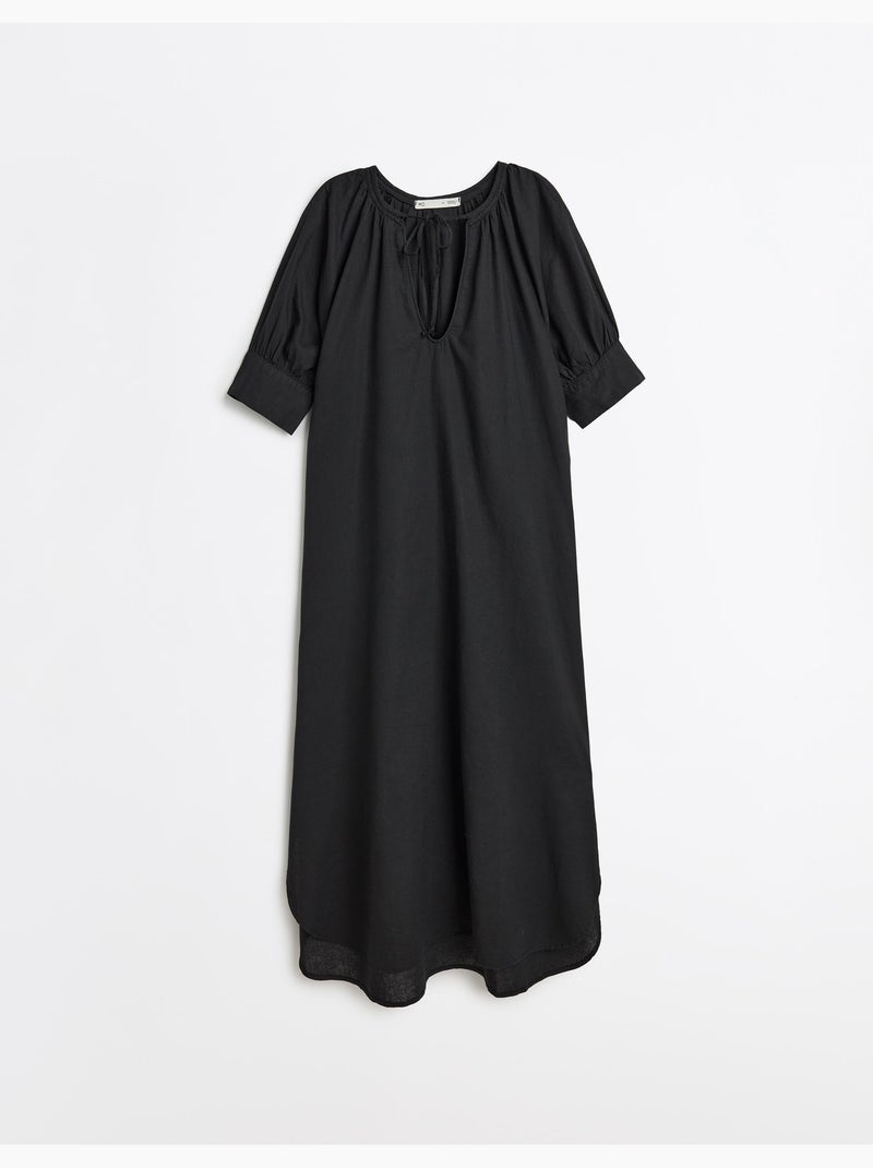 Vestido con lino, MO Fashion Negro - Kiabi
