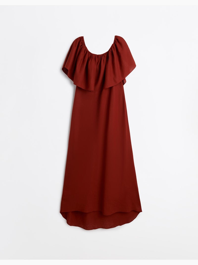 Vestido con lino, MO Fashion Rojo - Kiabi