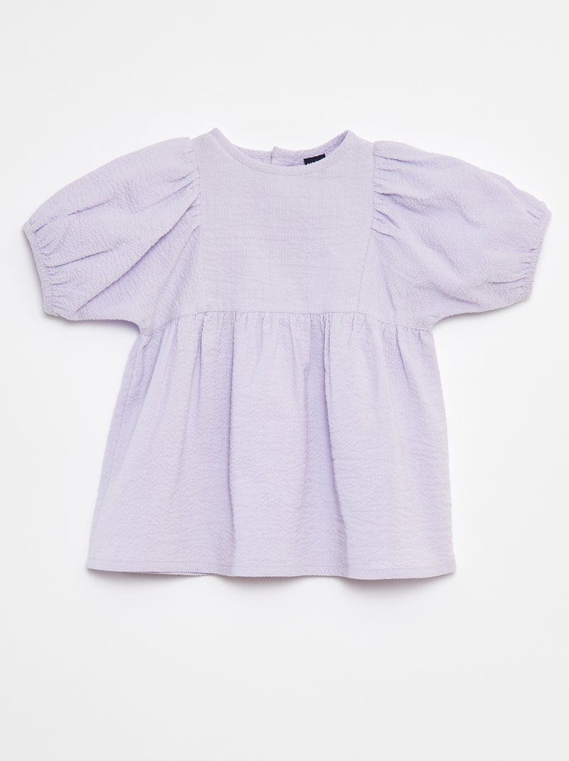 Vestido con manga globo Purpura - Kiabi