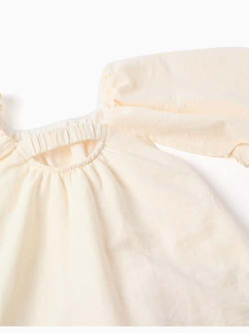 Vestido con mangas tipo capa y aplique floral - Kiabi