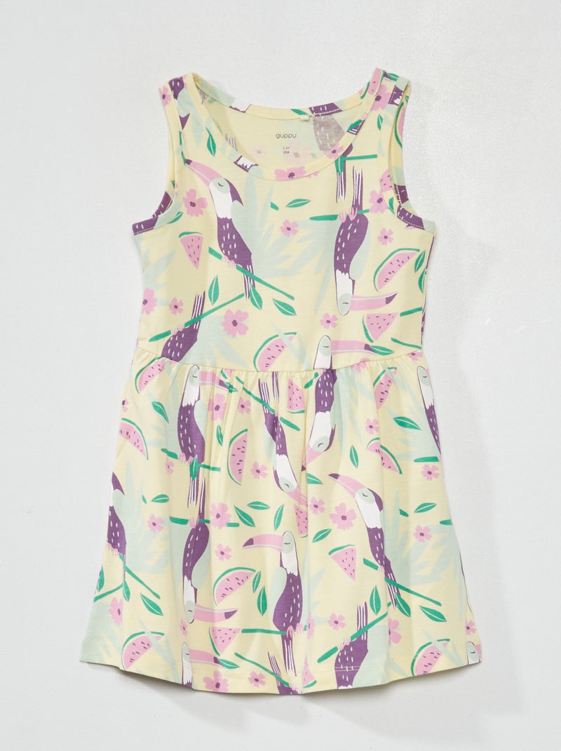 Vestido con motivo AMARILLO - Kiabi