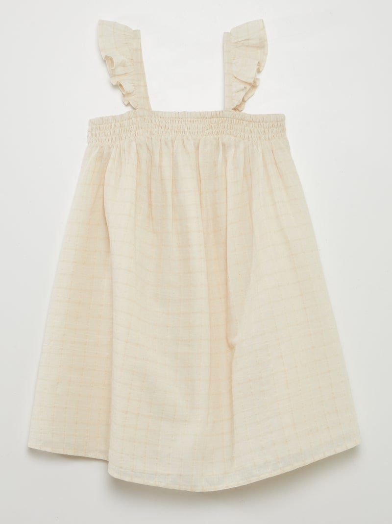 Vestido con tirantes con volantes BLANCO - Kiabi