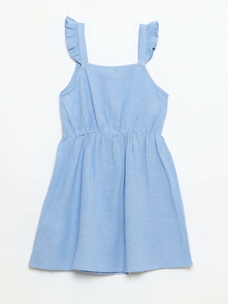 Vestido con tirantes de volantes Azul - Kiabi