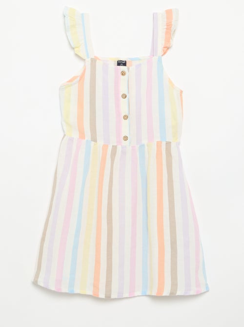 Vestido con tirantes de volantes - Kiabi