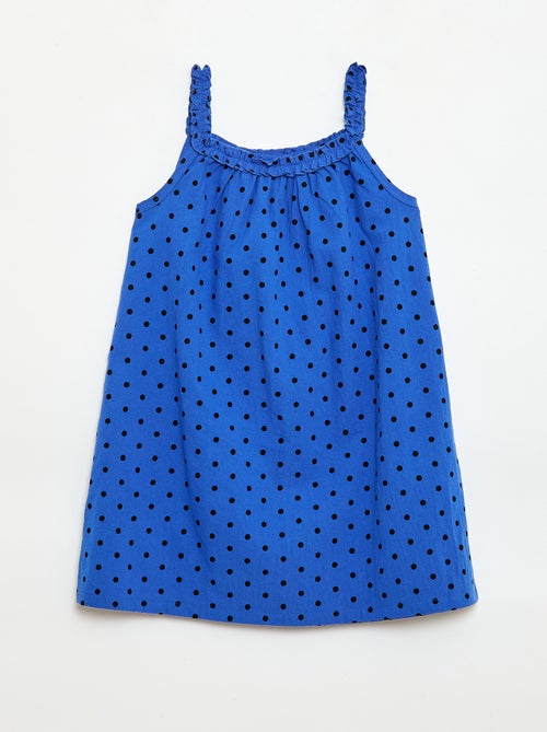 Vestido con tirantes y cuello con volantes - Kiabi