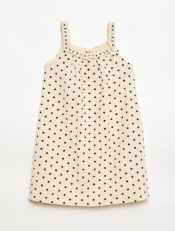 Vestido con tirantes y cuello con volantes