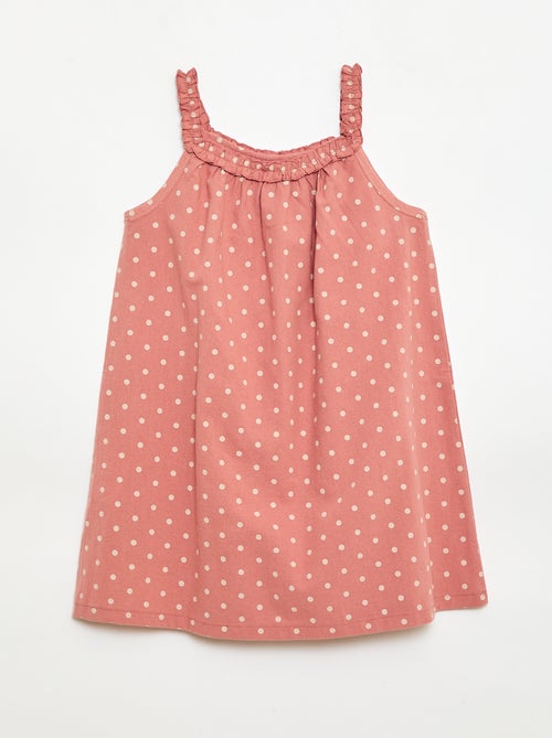 Vestido con tirantes y cuello con volantes - Kiabi