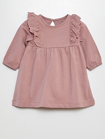 Vestido con volantes de bordado inglés