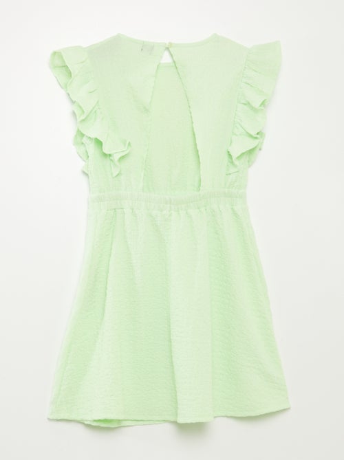 Vestido con volantes de tejido gofrado - Kiabi