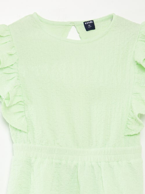 Vestido con volantes de tejido gofrado - Kiabi