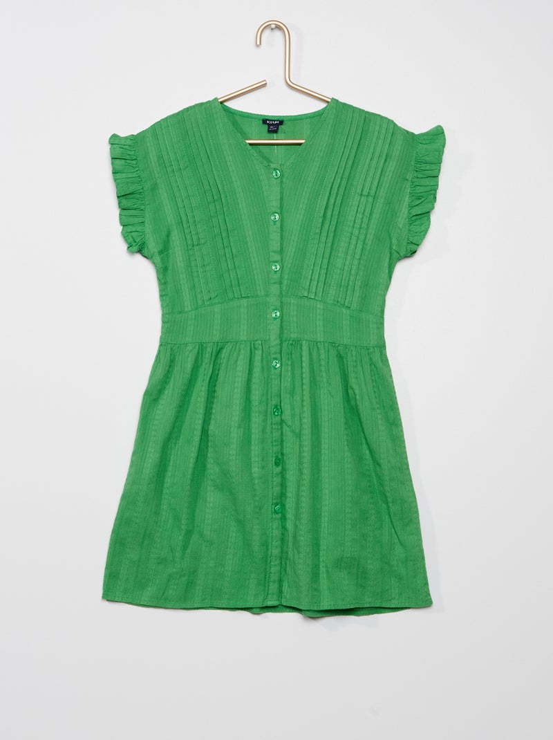 Vestido con volantes VERDE - Kiabi