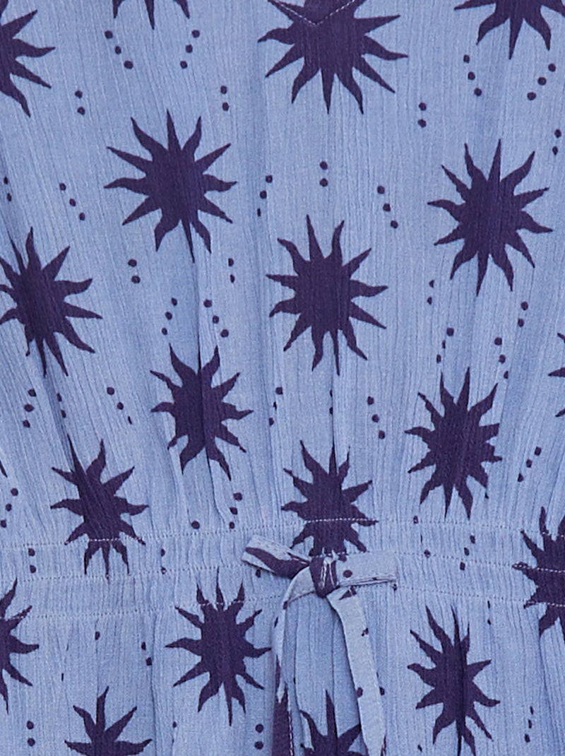 Vestido con volantes y estampado AZUL - Kiabi