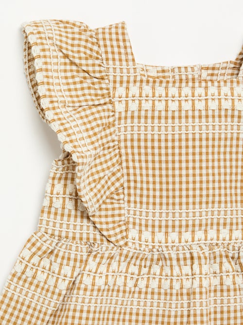 Vestido con volantes y estampado de cuadros - Kiabi Vestido con volantes y estampado de cuadros - Kiabi