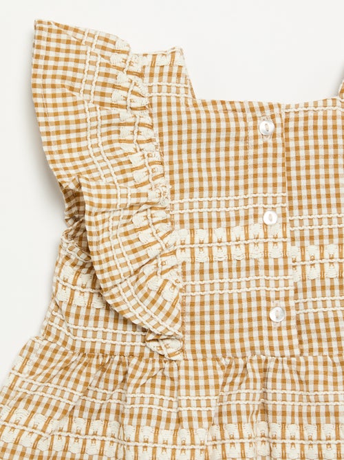 Vestido con volantes y estampado de cuadros - Kiabi Vestido con volantes y estampado de cuadros - Kiabi