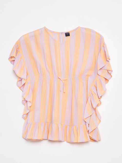 Vestido con volantes y estampado - Kiabi