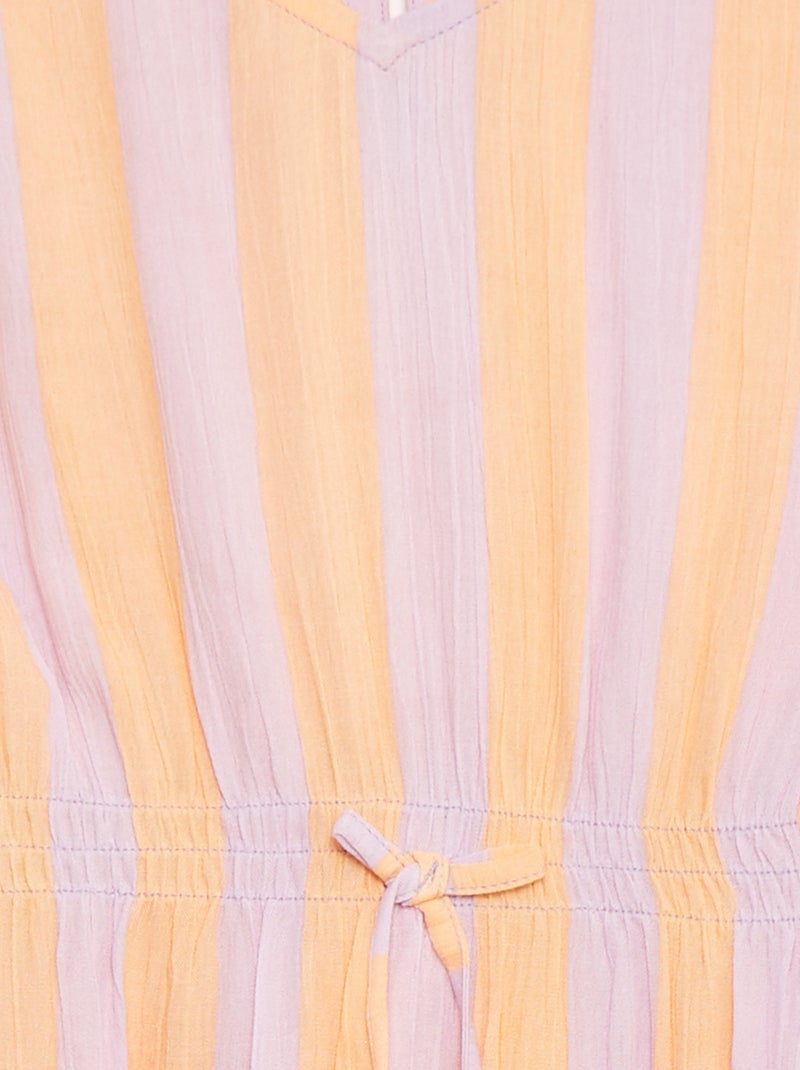 Vestido con volantes y estampado Naranja - Kiabi