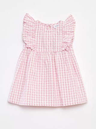 Vestido con volantes y estampado vichy 'Name It'