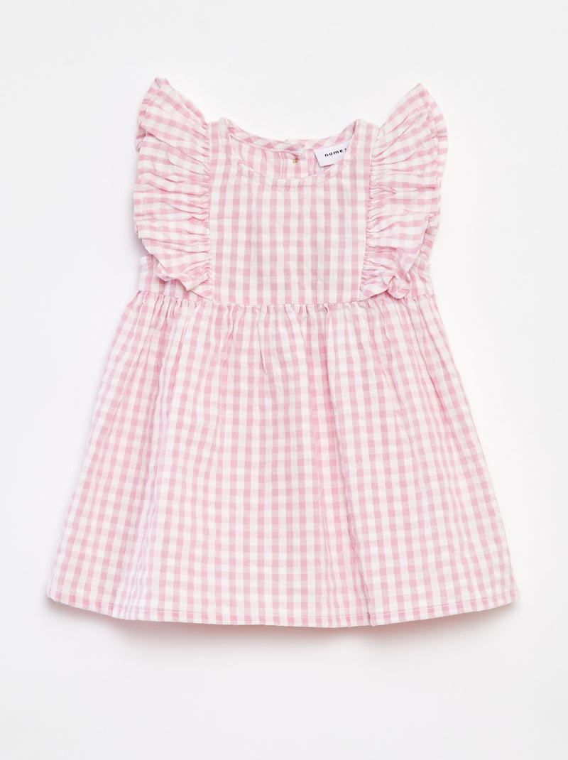 Vestido con volantes y estampado vichy 'Name It' ROSA - Kiabi