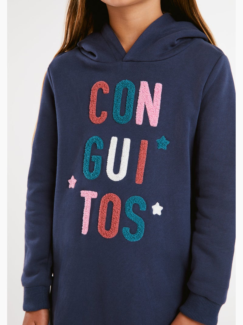 Vestido conguitos Azul marino - Kiabi