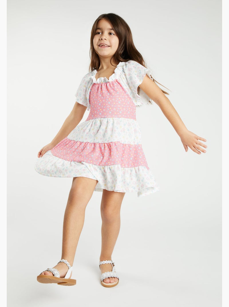 Vestido conguitos Blanco - Kiabi