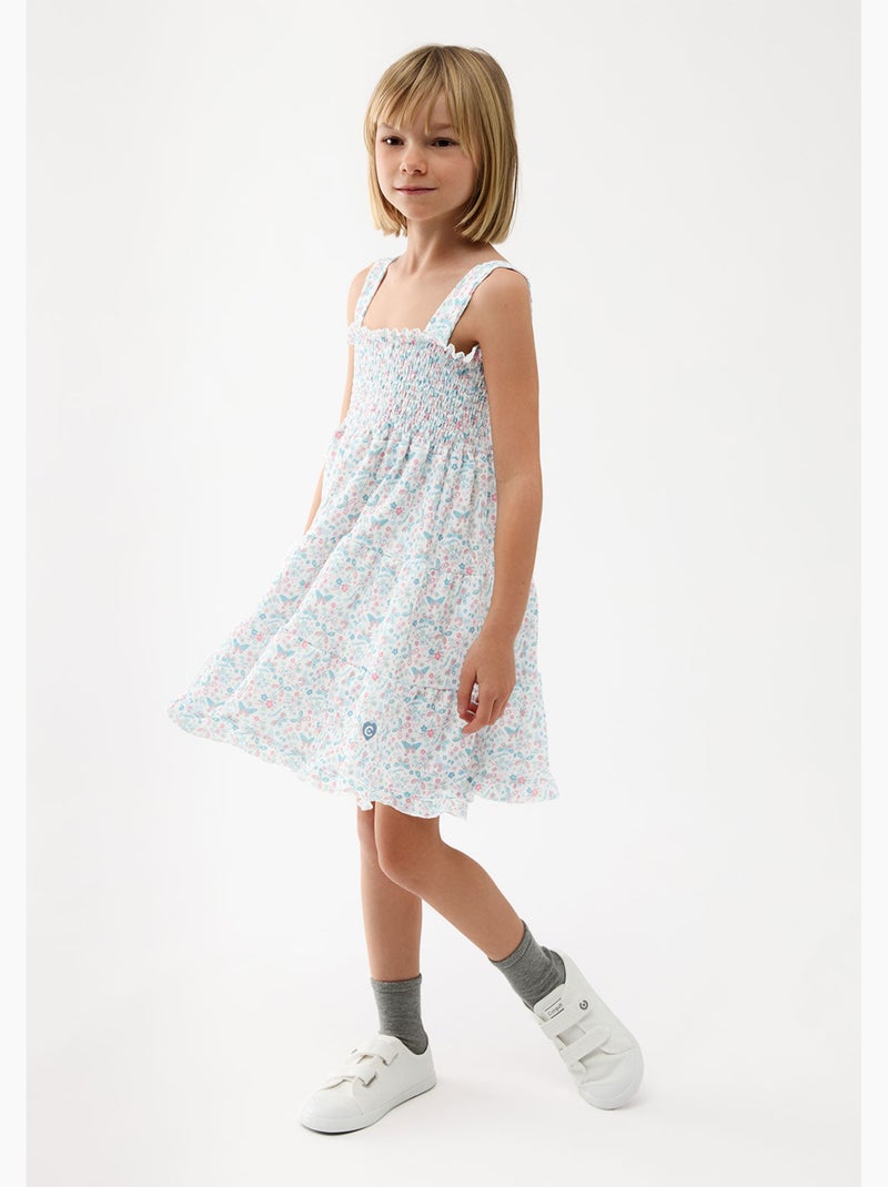 Vestido conguitos estampado mariposa Blanco - Kiabi