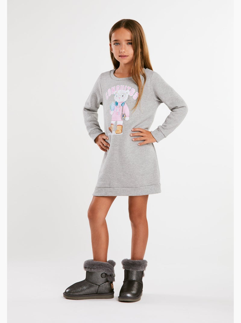 Vestido conguitos Gris gris - Kiabi