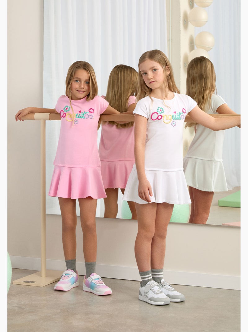 Vestido conguitos logo frontal vestido Rosa - Kiabi