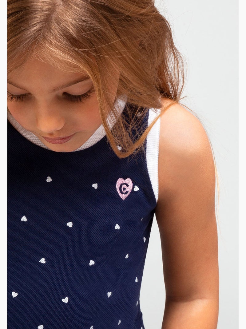 Vestido conguitos lunares Azul marino - Kiabi