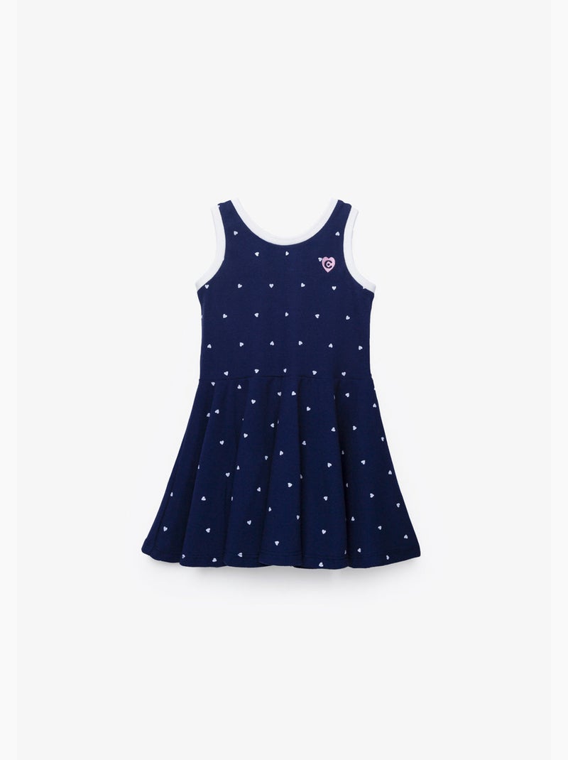 Vestido conguitos lunares Azul marino - Kiabi