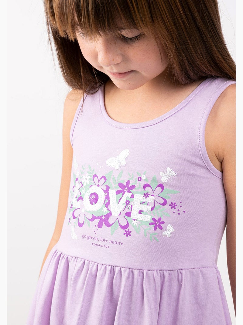 Vestido conguitos Malva lila - Kiabi
