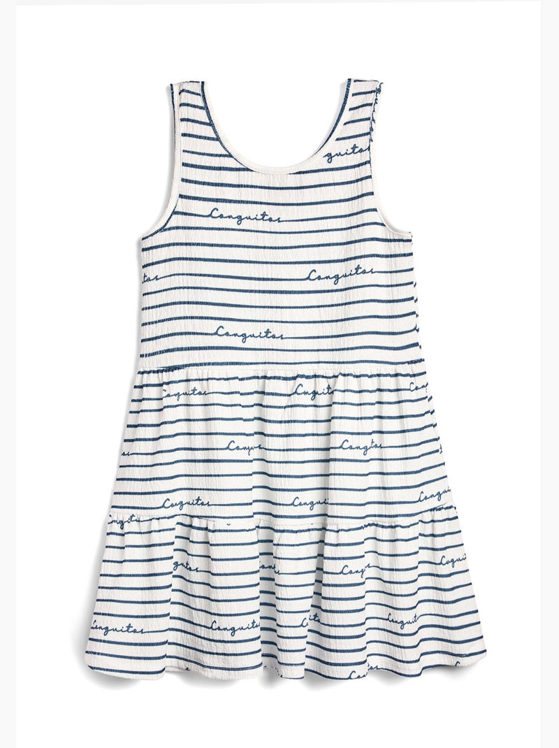 Vestido conguitos strips Azul marino - Kiabi