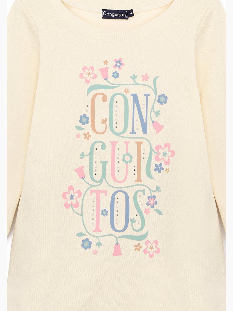 Vestido conguitos vestido floral Beige - Kiabi