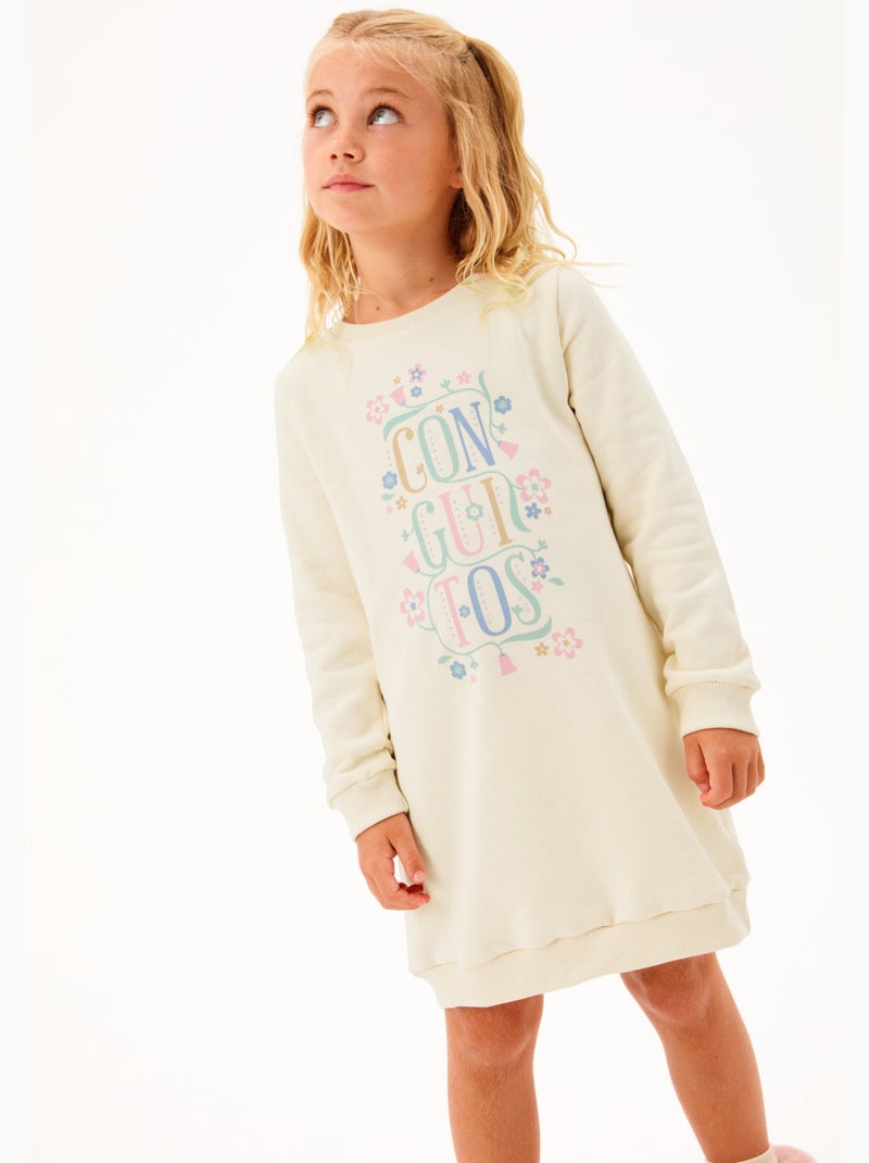 Vestido conguitos vestido floral Beige - Kiabi