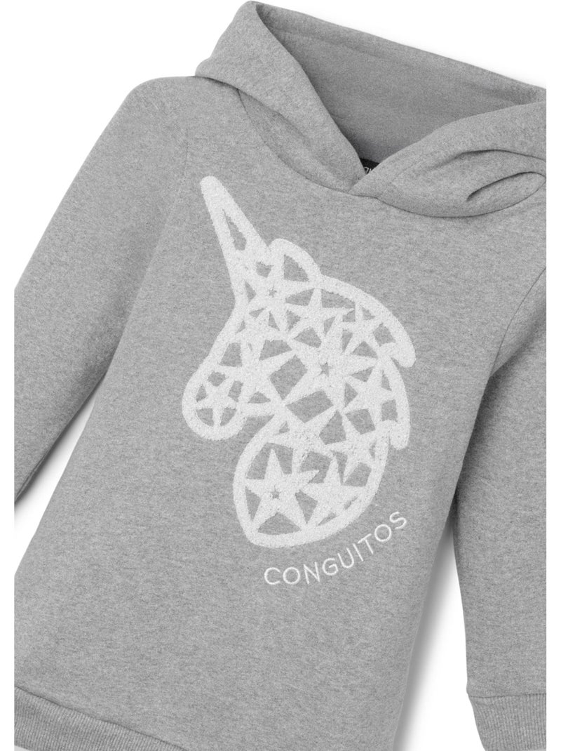 Vestido conguitos vestido sudadera con capucha Gris gris - Kiabi