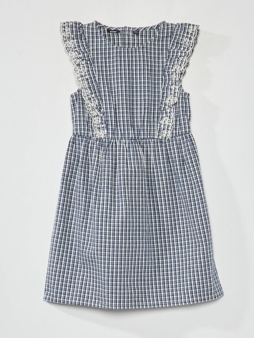 Griselda Sin Tirante Tubo Gasa Vestido Con Volantes Azul Royal Tallas Grandes
