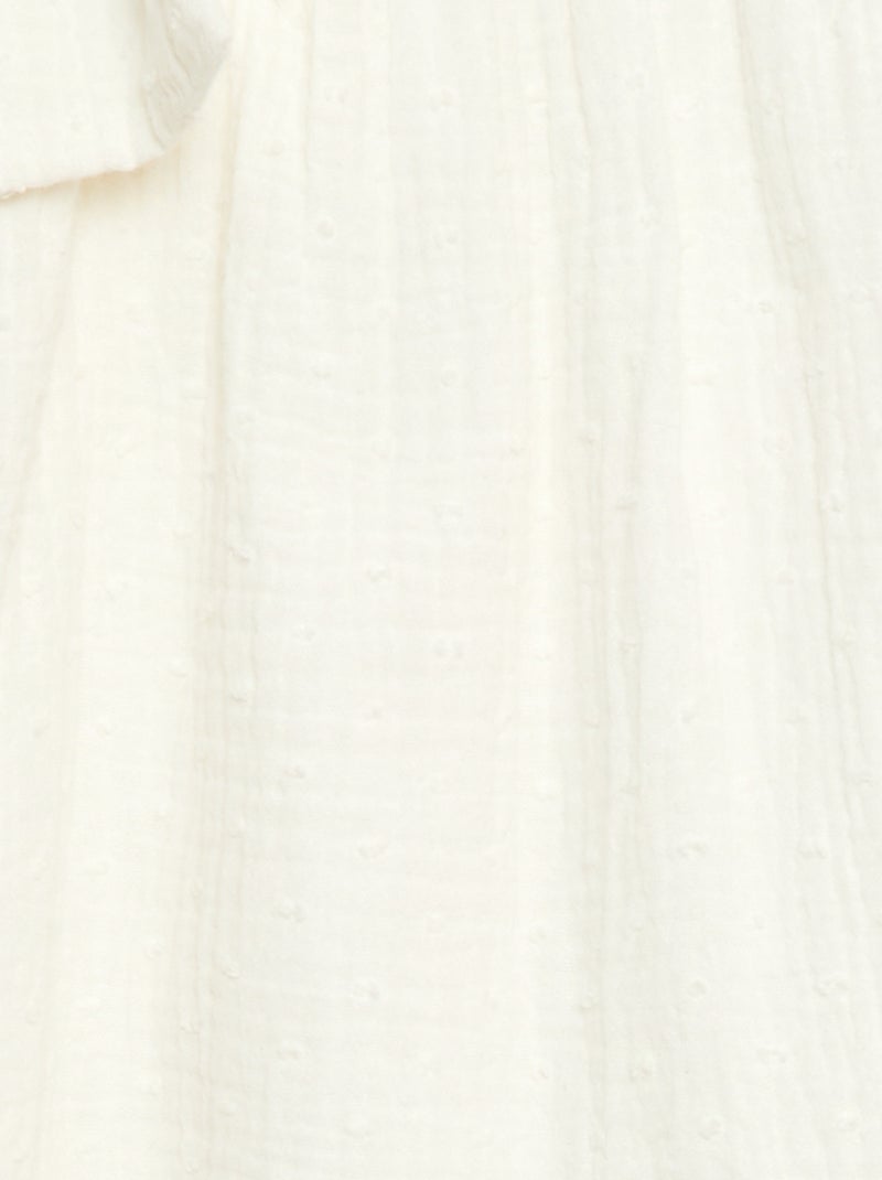 Vestido corola de tirantes liso Blanco - Kiabi