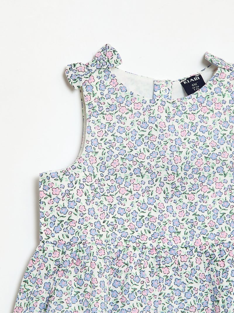 Vestido corte evasé sin mangas Blanco - Kiabi