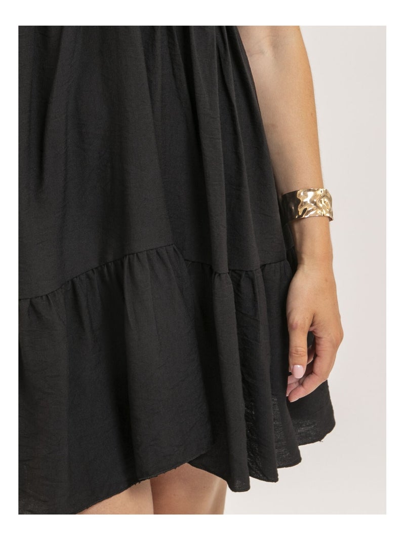 Vestido corto acampanado IPIANE Negro - Kiabi