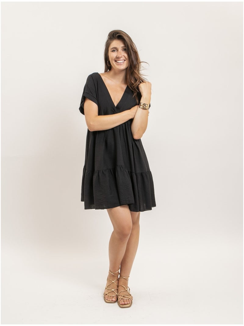 Vestido corto acampanado IPIANE Negro - Kiabi